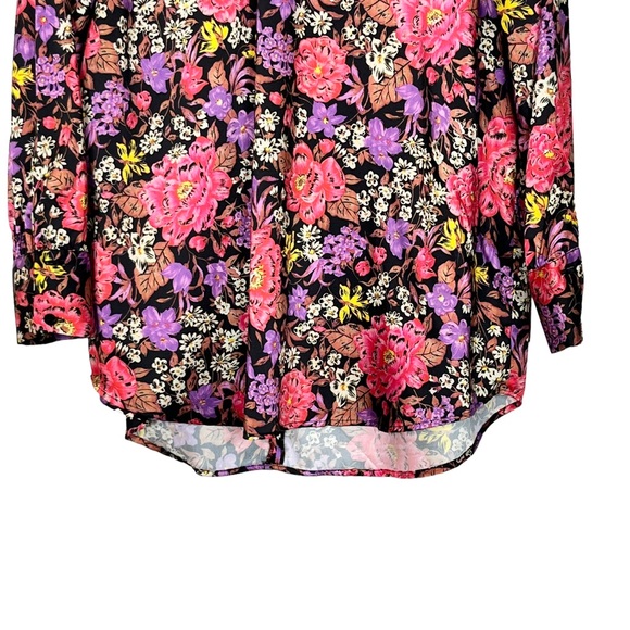 Zara Floral Mock Neck Long Sleeve Blouse - Picture 7 of 13
